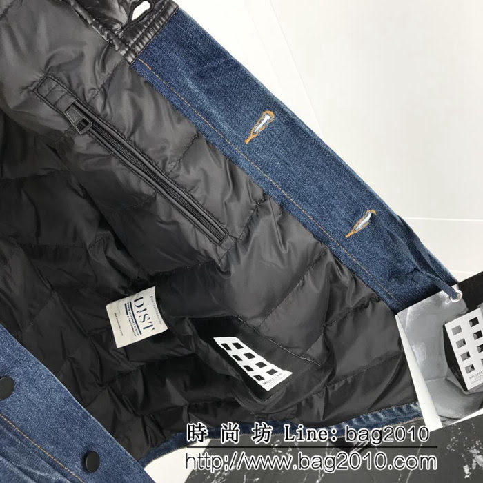 MONCLER蒙口 全球限量 藤原浩系列 牛仔拼接羽絨服夾克外套 情侶款 ydi1694